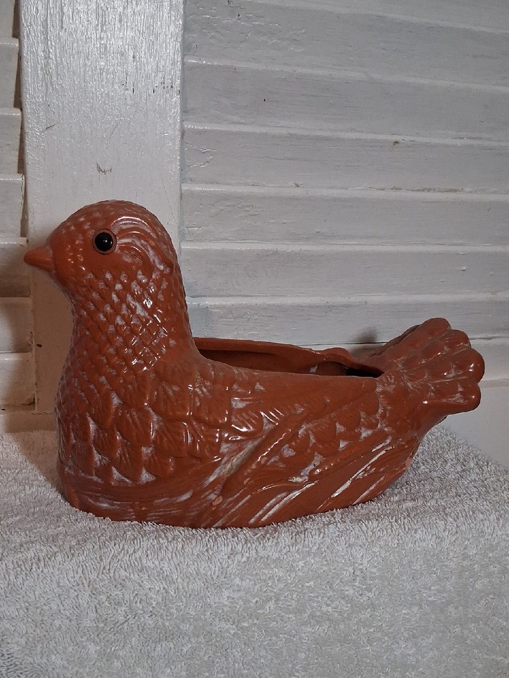 Vintage Teleflora Terra Cotta Bird Planter